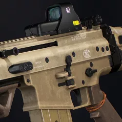 SCAR-H Assault rifle low-poly 3d-model Low-poly 3D model