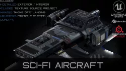 Sci-Fi Aircraft  Low-poly 3D model