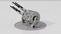 Sci-fi quad laser cannons  3D model