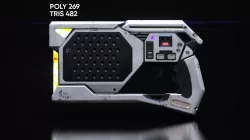 SciFi Hand gun Low-poly 3D model