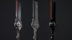 scifi sword Low-poly 3D model