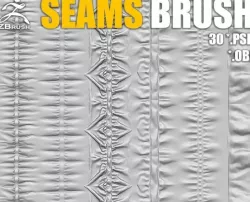 Seam Brushes Low-poly 3D model