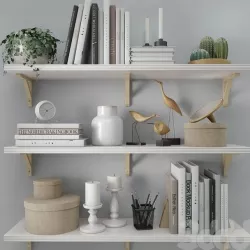 Shelves Bergshult Sandshult Ikea with Decorative Filling 3D model