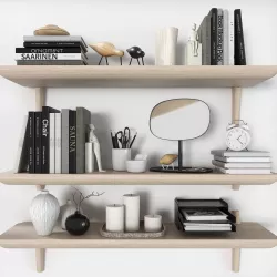 Shelves LISABO IKEA with decorative filling 3D model