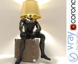 sitting man floor lamp 3D model