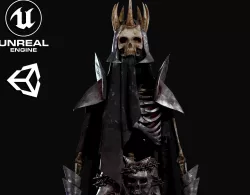 Skeleton Warlord - Game Ready Low-poly 3D model