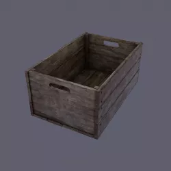 Small wood box Low-poly 3D model