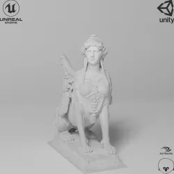 Sphinx Belvedere Sculpture VR AR Mobile-ready Game-ready Low-poly 3D model