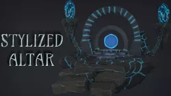 Stylized Altar Low-poly 3D model