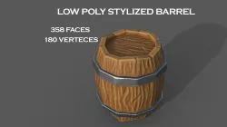 Stylized barrel Low-poly 3D model