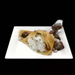 Sugar crepe  with chocolate and ice cream Low-poly 3D model