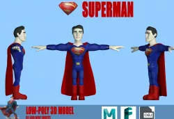 Superman  Low-poly 3D model