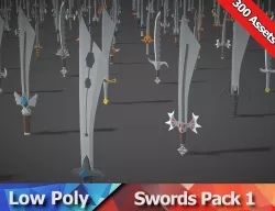 Swords Pack 1 - 300 Low Poly Melee Weapons Low-poly 3D model
