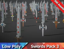 Swords Pack 3 - 300 Low Poly Melee Weapons Low-poly 3D model