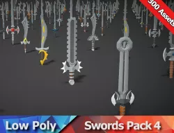 Swords Pack 4 - 300 Low Poly Melee Weapons Low-poly 3D model