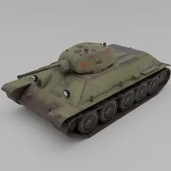  T34-76 1941 Medium Tank  Low-poly 3D model
