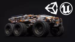 Technical Vehicle Unreal Engine Rigged UE4  8K Textures Low-poly 3D model