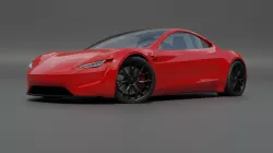 Tesla roadster low poly Low-poly 3D model