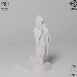 The Annunciation Sculpture VR AR Mobile-ready Game-ready Low-poly 3D model