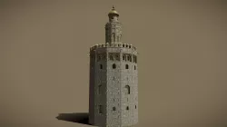 Torre Del Oro - Stylised  Low-poly 3D model