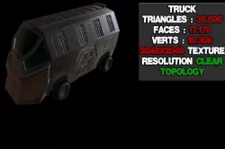 Truck Low-Poly 3D Model Low-poly 3D model