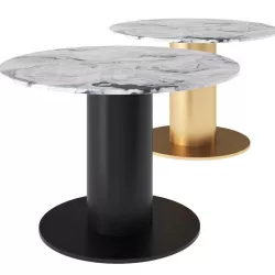 Tube Wide Dining Table Black Primavera Marble Top by Tom Dixon 3D model