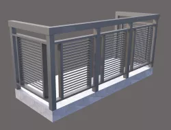 Verandah Railing Design  Low-poly 3D model