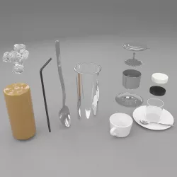 Vietnamese coffee kits 3D model
