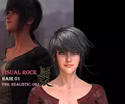 Visual Rock - Hairstyle01 Low-poly 3D model