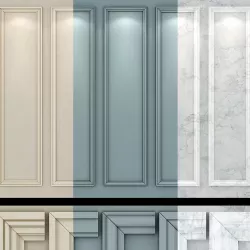 Wall molding 19  Boiserie classic panels Low-poly 3D model