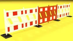 White and red plastic road barriers Low-poly 3D model