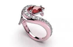 Women Ring Jewelry Pear Shape 3D Media Design -R2-RENDERFILES 3D model