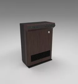 Wood grain pattern heater Low-poly 3D model
