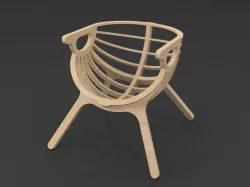 Wooden chair 3D model