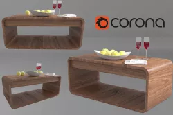 Wooden coffee table for loft style interior Low-poly 3D model