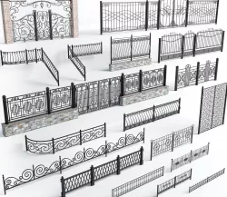 Wrought iron fences 3D model