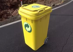 Yellow Plastic Waste Bin 240 Liters 1075x515x582 Low-poly 3D model