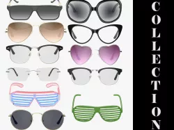 11 Glasses and Sunglasses Collection 3D model