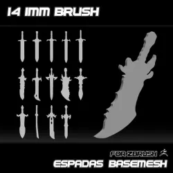 14 IMM BRUSH SWORDS BASEMESH 3D model