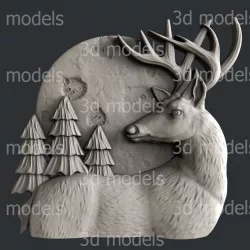 3d STL models for CNC router or 3dprinter deer 3D model