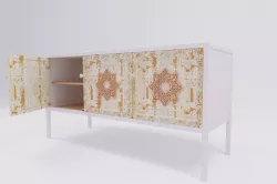 3doors metal and wood sideboard Low-poly 3D model