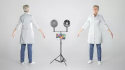 Adult female medical doctor in A-pose 145 Low-poly 3D model