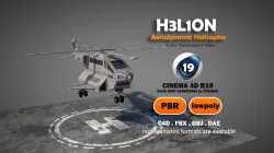 Aerodynamic Animated Helicopter Low-poly 3D model