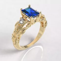 Anillo Solitario Elegante    Elegant Solitaire Ring 3D model