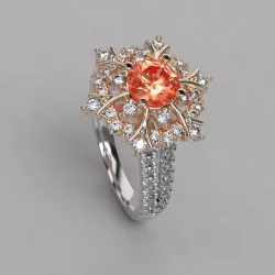 Anillo Solitario tipo roseta    Elegant Solitaire Ring 3D model