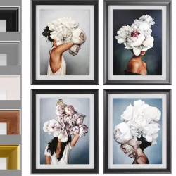 Art Frams 13- 4 Art Flower Head Woman 3D model