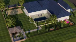 BACKYARD DESIGN OF MODERN HOUSE 3D model