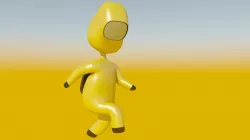 Biohazard Game Character in Funny Hazmat Suit Low-Poly Low-poly 3D model