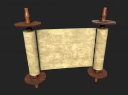 Blank Scroll Low-poly 3D model