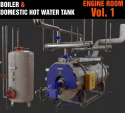 Boiler and Domestic hot water Tank 3D model